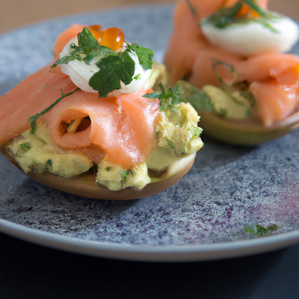 Home 3 Smoked Salmon and Avocado Eggs Royale