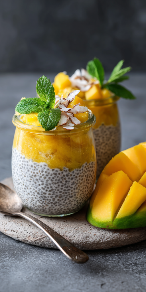 Chia-Pudding mit Mango-Spiegel