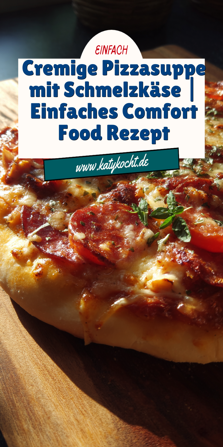 Cremige Pizzasuppe mit Schmelzkäse