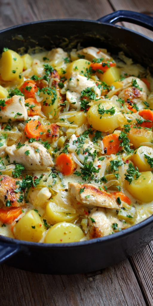 Kartoffel-Lauch-Auflauf mit Schinken