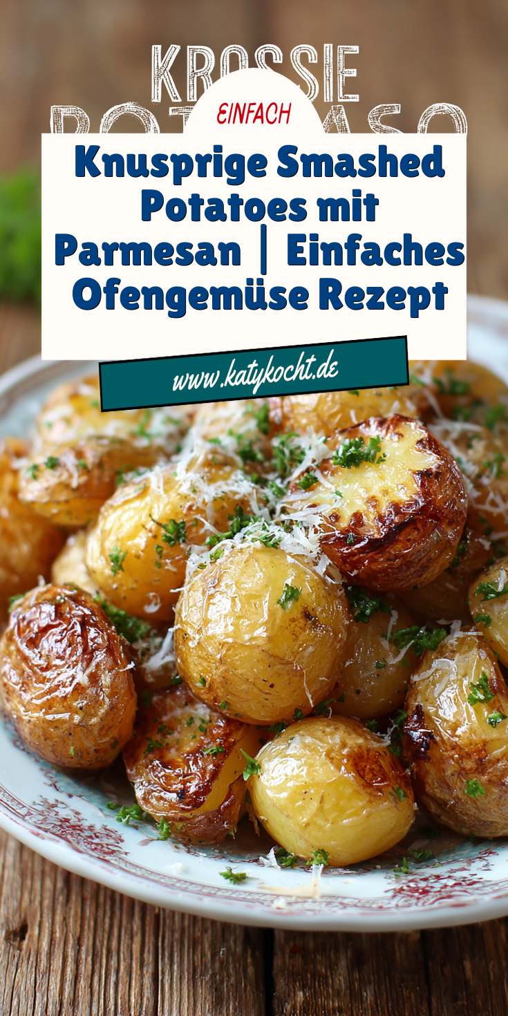 Knusprige Smashed Potatoes mit Parmesan