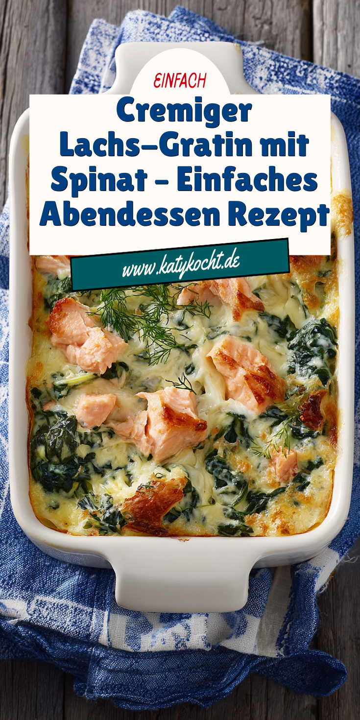 Lachs-Sahne-Gratin mit Blattspinat
