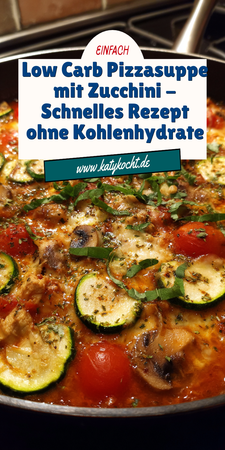 Low Carb Pizzasuppe mit Zucchini