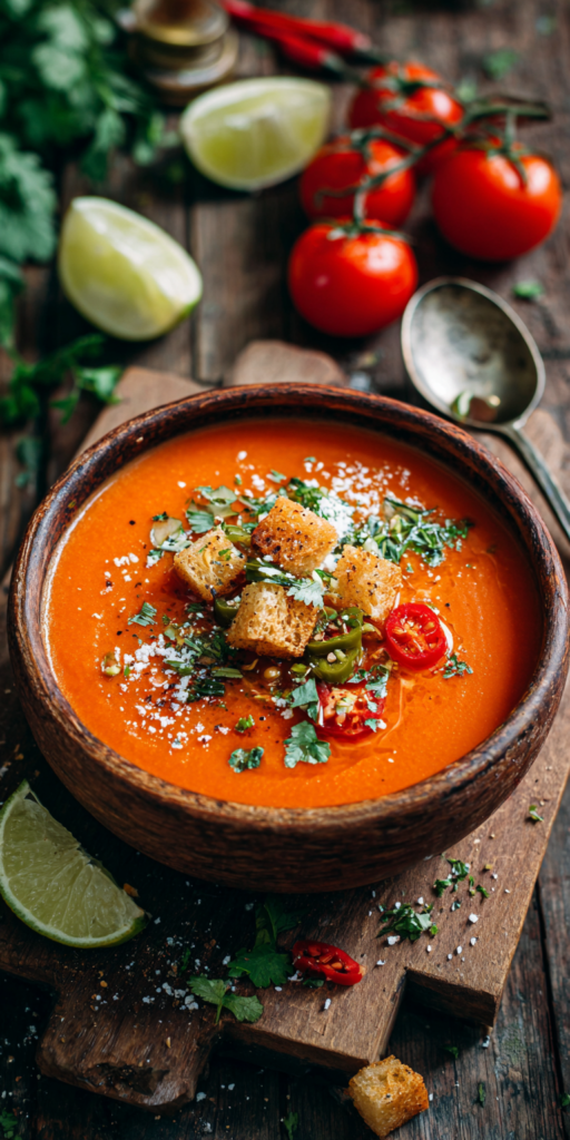 Scharfe Mexikanische Tomatensuppe