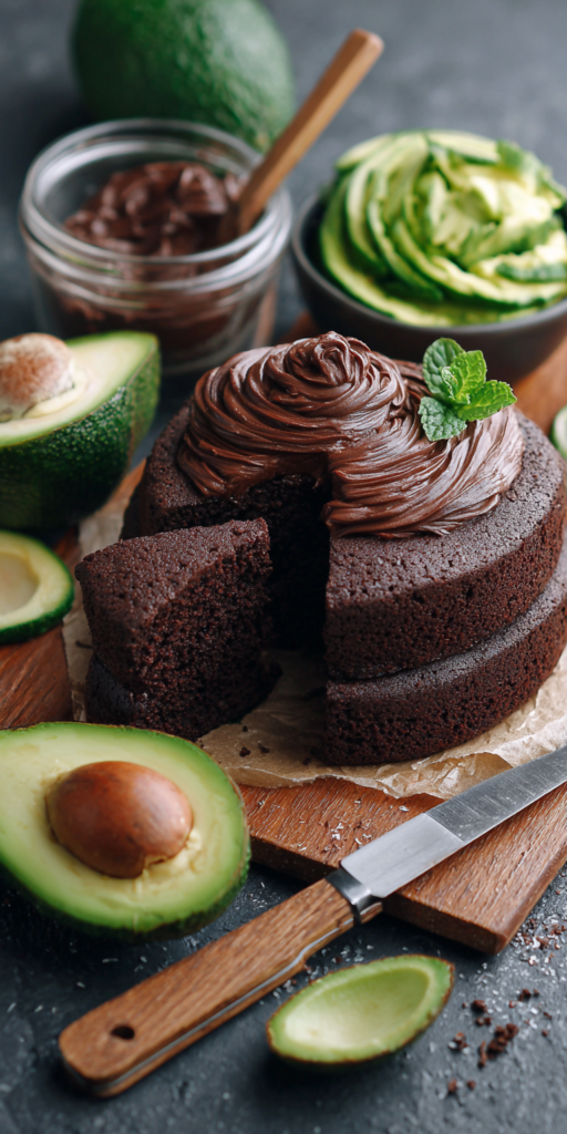 Zucchini-Brownie-Kuchen mit Avocado-Frosting