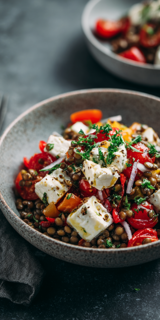 Frischer Linsensalat mit Feta & Kräutern | Proteinreich 2026