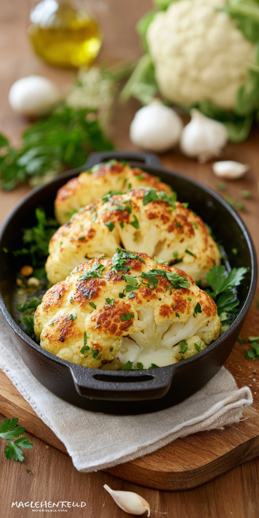 Gebackene Blumenkohlsteaks mit Mozzarella überbacken | Low Carb 2026