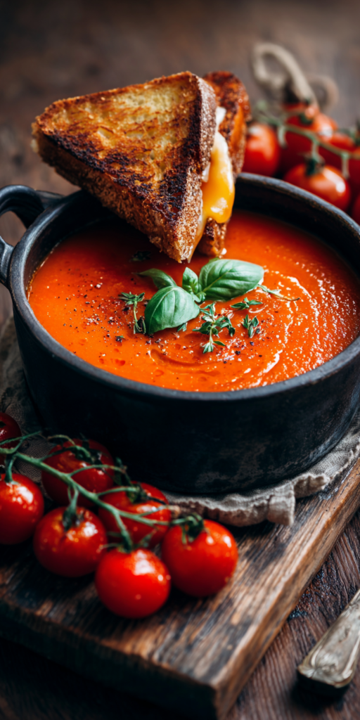 Geröstete Tomatensuppe mit Grilled Cheese Sandwich | Soulfood 2026