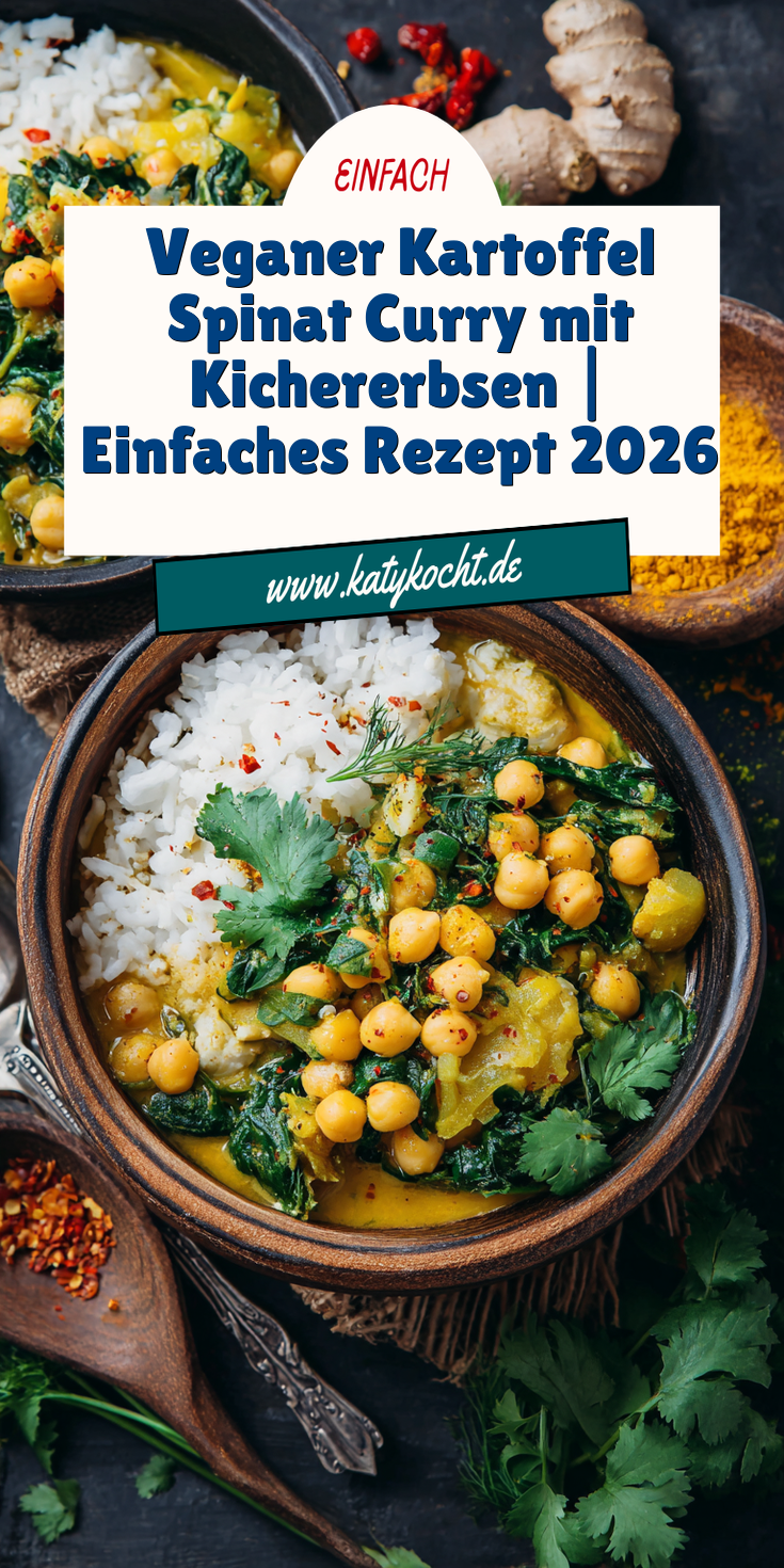 Kartoffel-Spinat-Curry mit Kichererbsen | Veganes Hauptgericht 2026