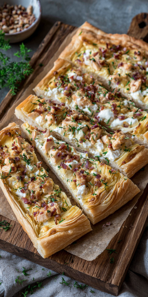 Knusprige Flammkuchen-Schnecken aus Blätterteig | Party Buffet 2026