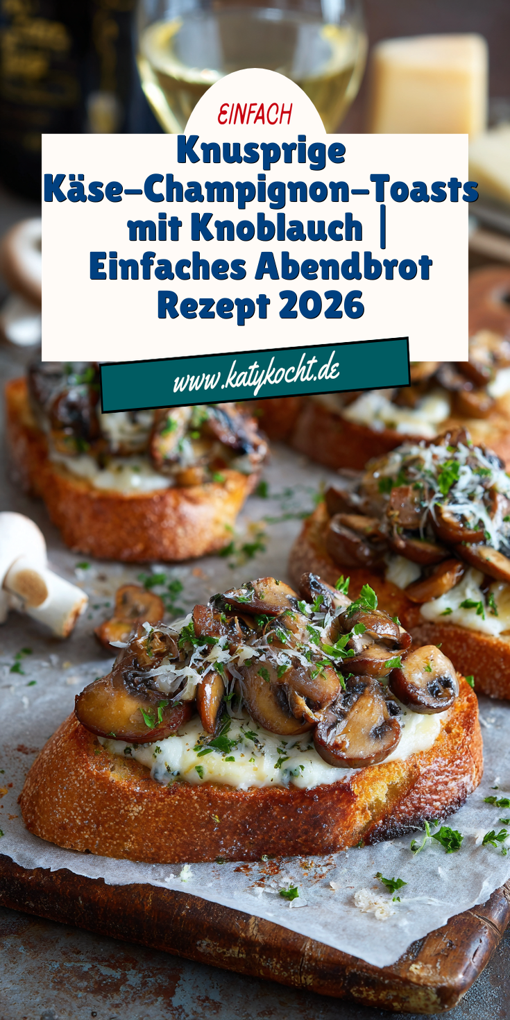 Knusprige Käse-Champignon-Toasts mit Knoblauch | Abendbrot 2026