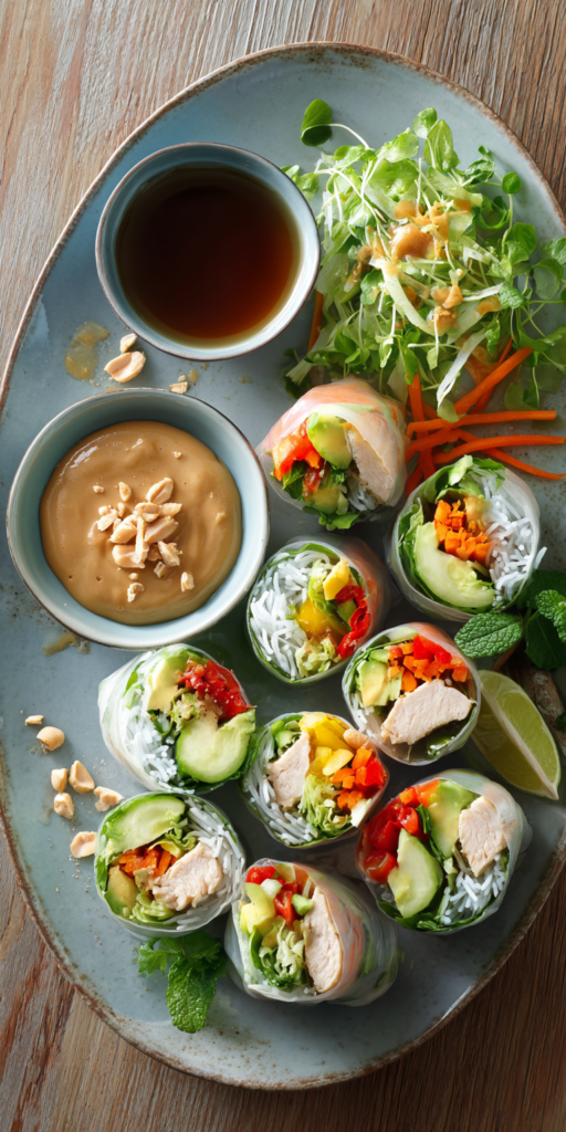 Leckere Sommerrollen mit Erdnuss-Dip | Frisch & Kalorienarm 2026