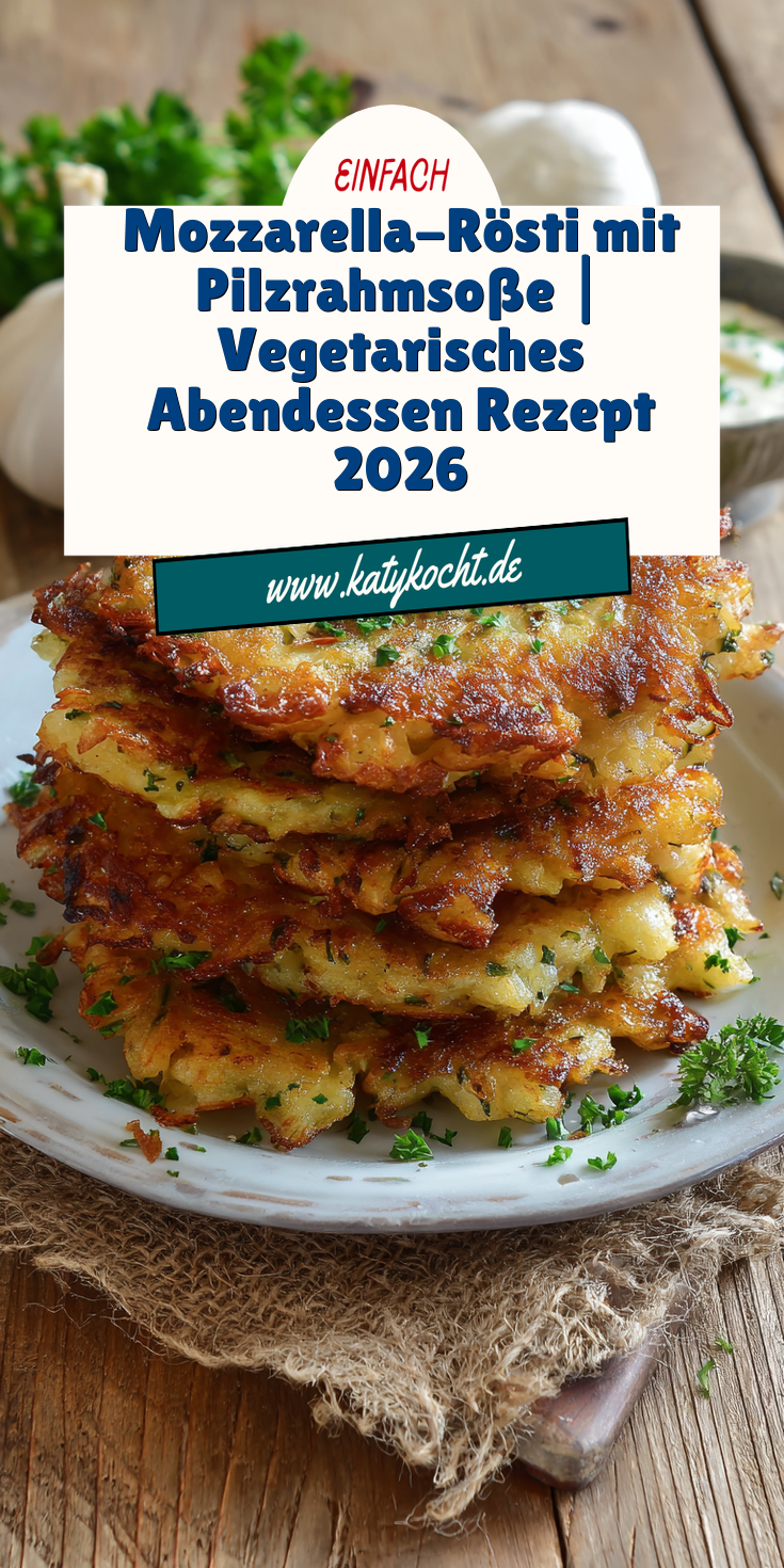 Mozzarella-Rösti mit Zwiebel-Pilzrahmsoße | Vegetarisches Abendessen 2026