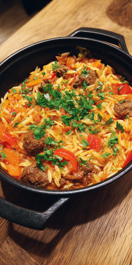 One-Pot Hackfleisch-Orzo-Pfanne: Cremig & Schnell | Familienrezepte 2026