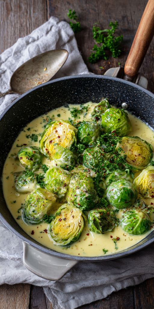 Rosenkohl in cremiger Frischkäse-Senfsauce | Schnelle Pfannengerichte 2026