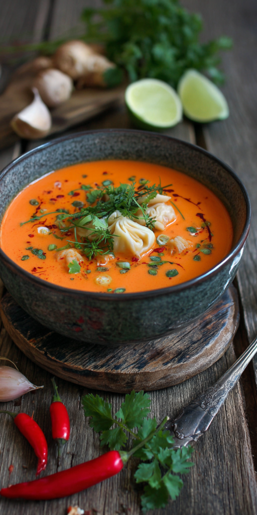 Rote Curry-Maultaschensuppe: Würzig & Schnell | Fusion Küche 2026