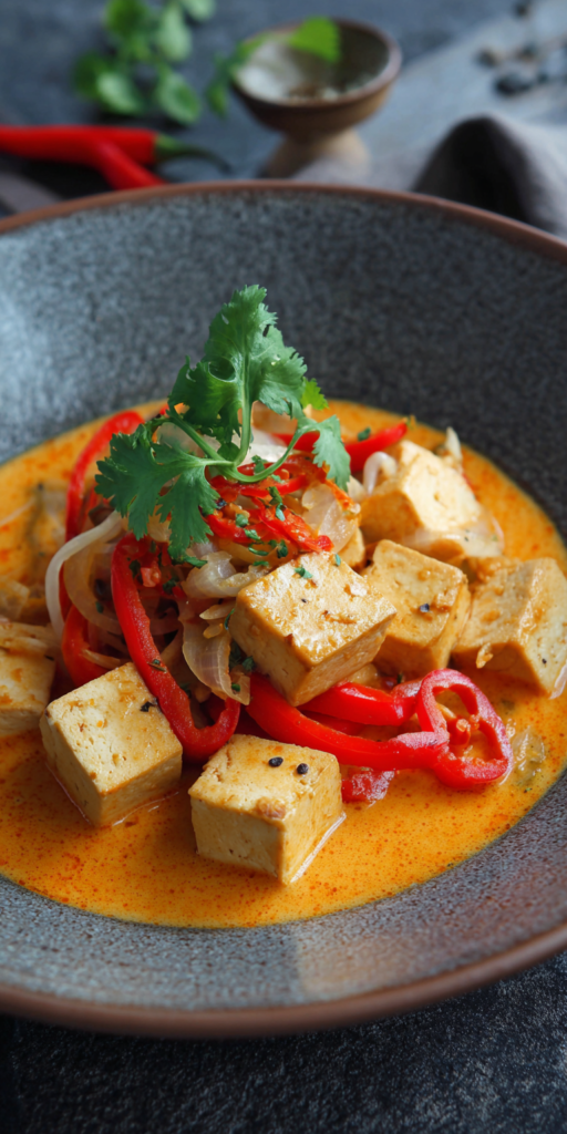 Würziger Tofu in cremiger Kokossoße | Veganes Mittagessen 2026